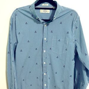Men’s Seersucker Vacation Print Button Down Shirt by Hawker Rye